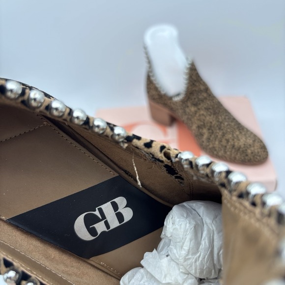 Giani Bini Babalu Shoes Womens Sz 10 Leopard Print Studded Western Booties NIB‎